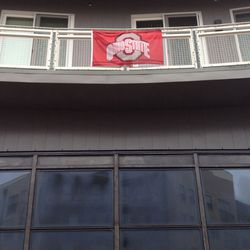 For now, a neighbor's Ohio State flag marks the spot.