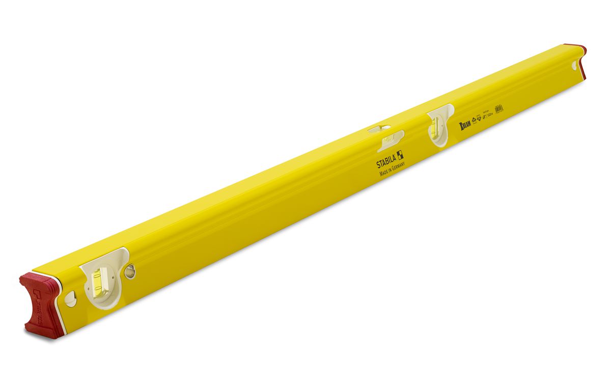 A yellow modern spirit laser level from Stabila.