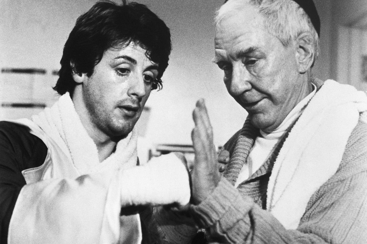 Sylvester Stallone and Burgess Meredith in Rocky