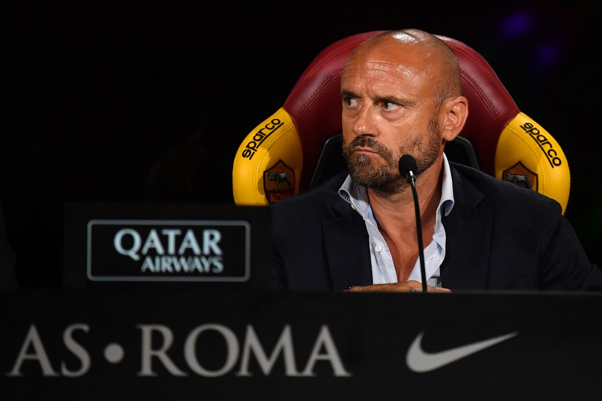 AS Roma Sport Director Gianluca Petrachi attends the press...
