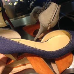 Louboutin midi heels, size 6.5, $419 (were $695)