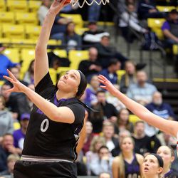 Lehi plays Hurricane in the 4A semifinal girls basketball game at the UCCU Center in Orem on Friday, March 2, 2018. Hurricane won 43-42.