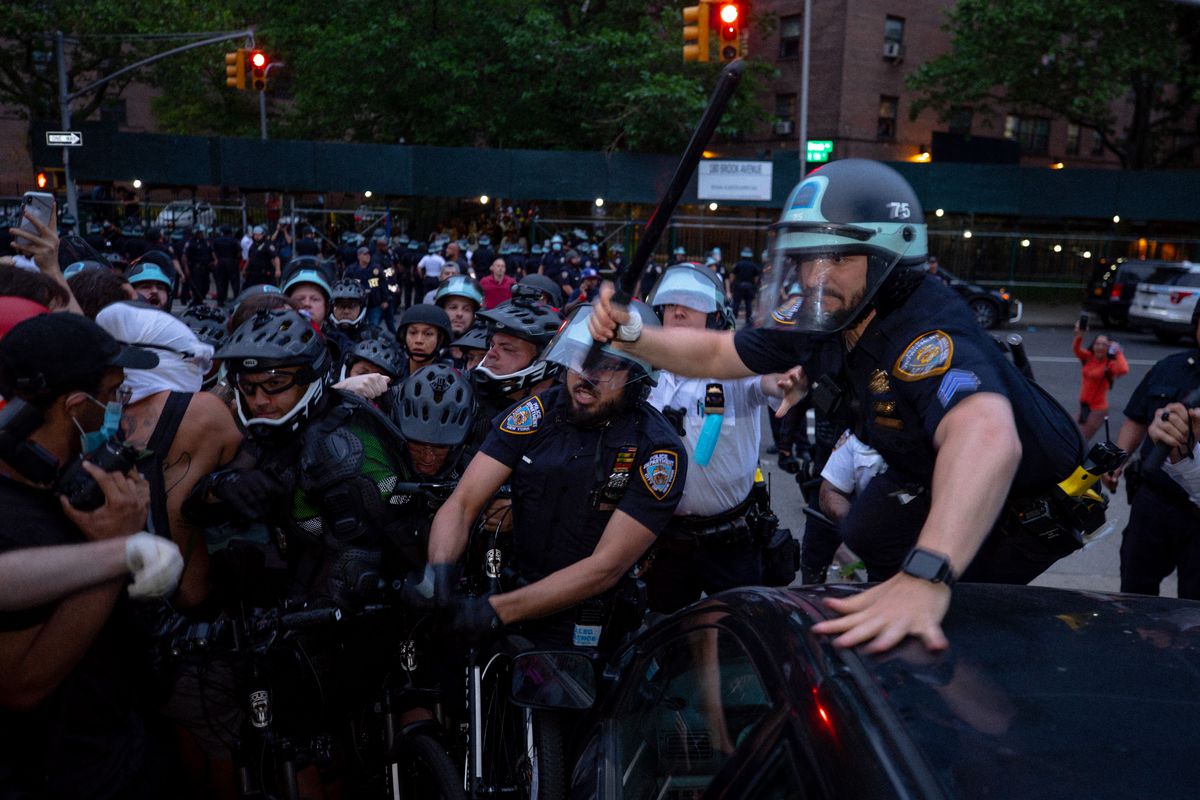 Several protesters were injured after NYPD officers swung batons into a crowed during protests in Mott Haven, The Bronx, June 4, 2020.