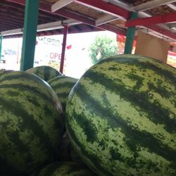 A stack of watermelons at Grammy’s Fruit and Produce in Willard.