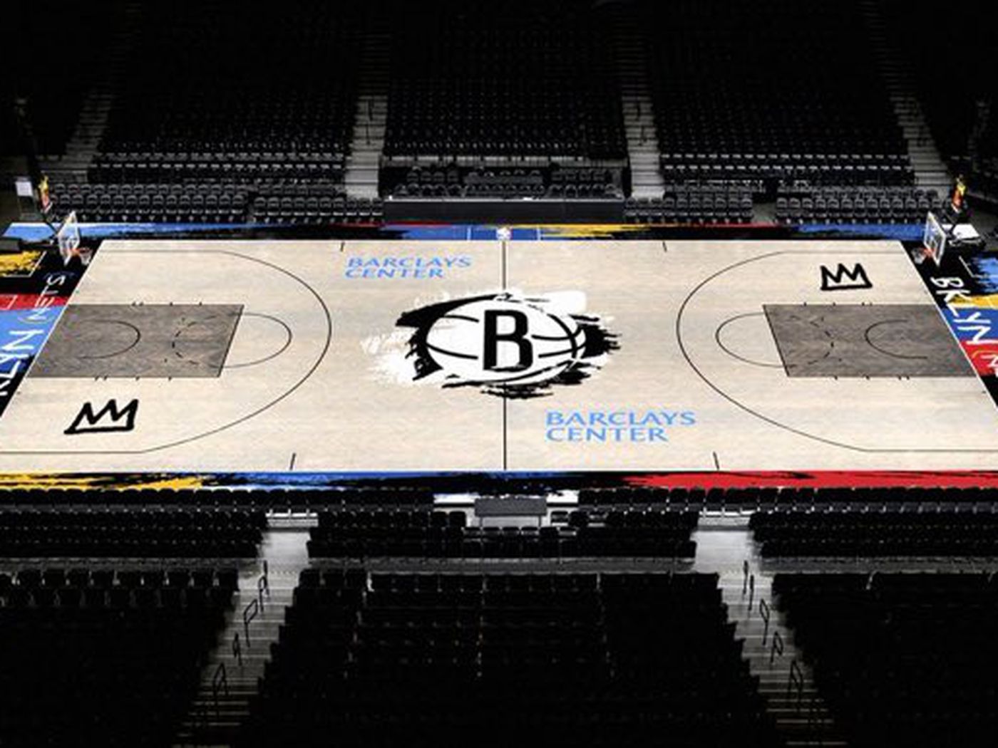 Nets unveil City Edition court inspired by Jean Michel Basquiat - NetsDaily