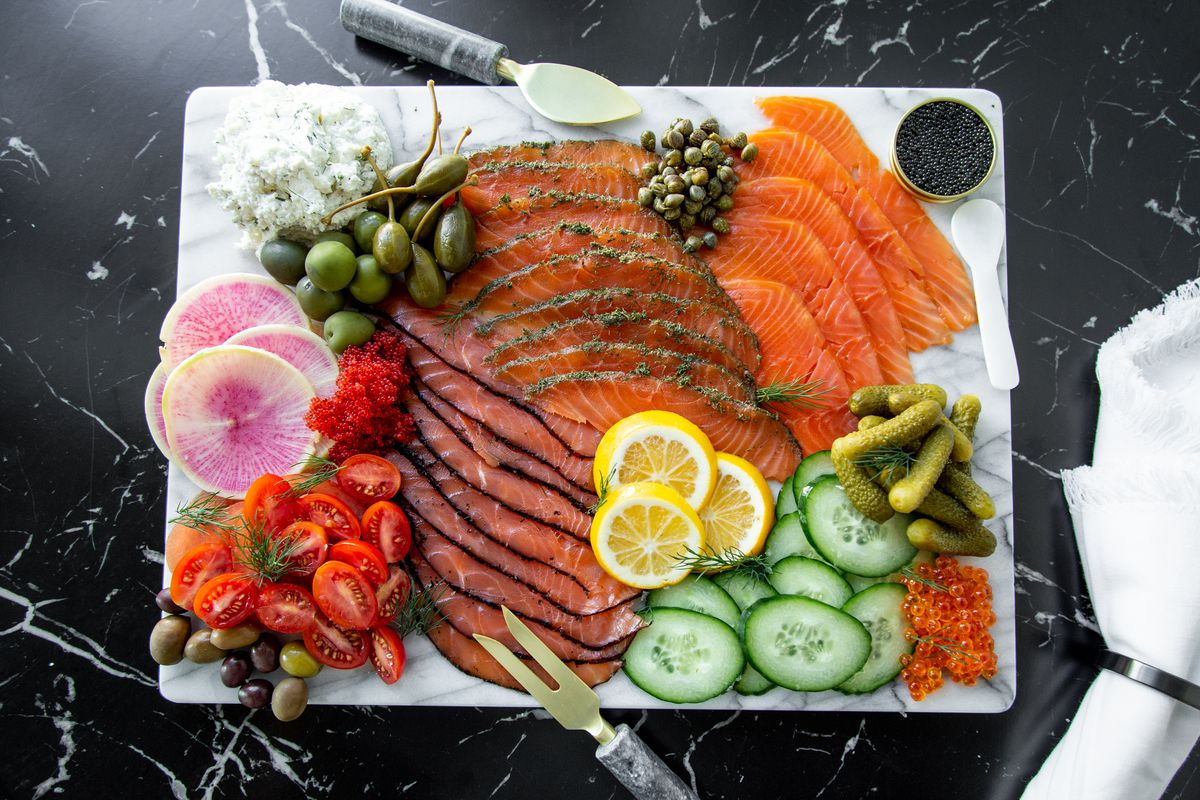 A brunch board platter at Biederman’s Specialty Foods