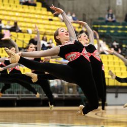 Desert Hills competes in the dance division as 4A girls compete at UVU in Orem for the State Championship in Drill Team on Wednesday, Feb. 10, 2021.