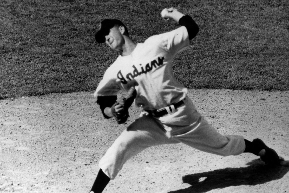   This May 1, 1955, file photo shows Herb score enroute to striking out 16 Boston Red Sox batters in Cleveland.