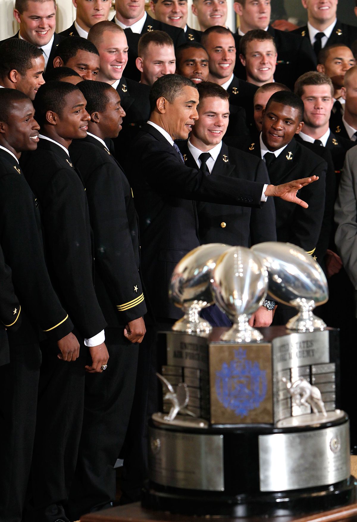 Obama Presents Commander In Chief Trophy To U.S. Naval Academy