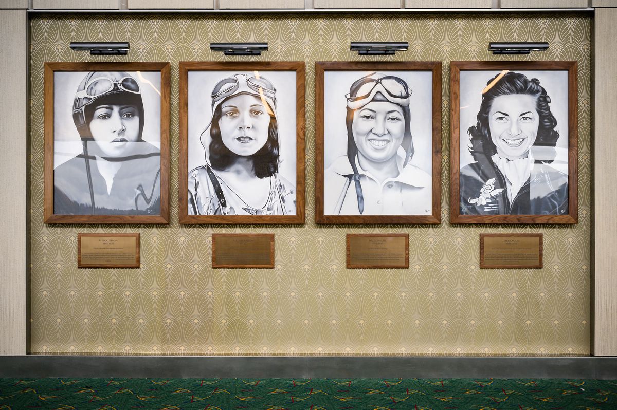 Portraits of Berta Moraleda, Bessie Coleman, Micky Axton and Hazel Ying Lee at Juliett at PDX.