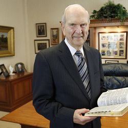 President Russell M. Nelson stands in his office in Salt Lake City on Tuesday, Sept. 29, 2015.
