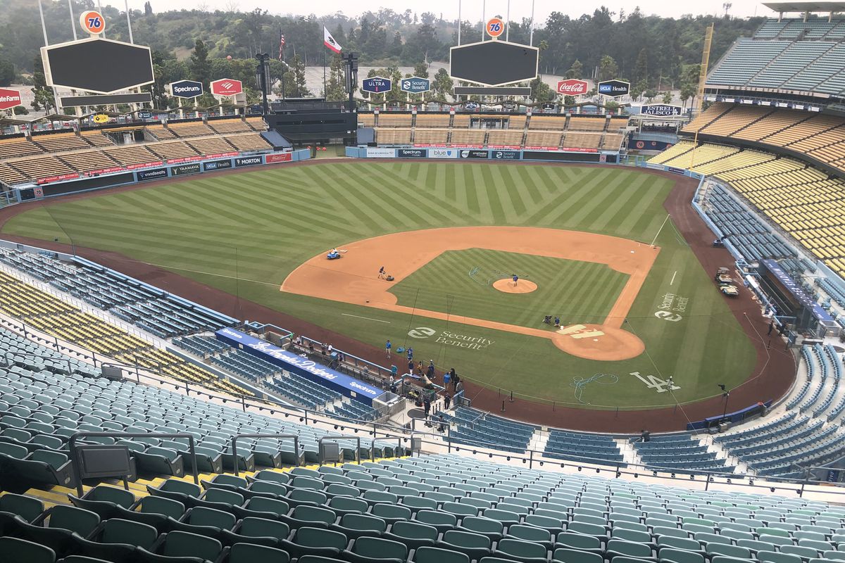 Dodger Stadium from the reserve level on June 4, 2023.