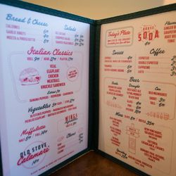 Peruse the vintage-style menus...