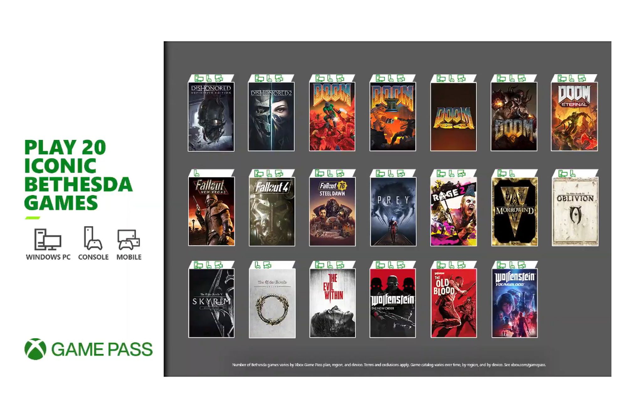 knelpunt Samenstelling Visa 20 Bethesda games will be available on Xbox Game Pass Friday - The Verge