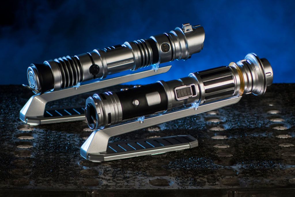 Lightsaber samples from Savi’s Workshop, a new retail location expected to open at Star Wars: Galaxy’s Edge.