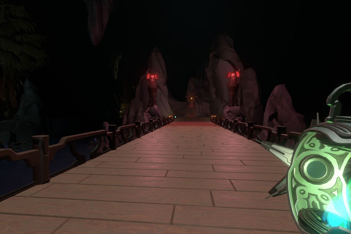 A wooden bridge in Outer Wilds: Echoes of the Eye