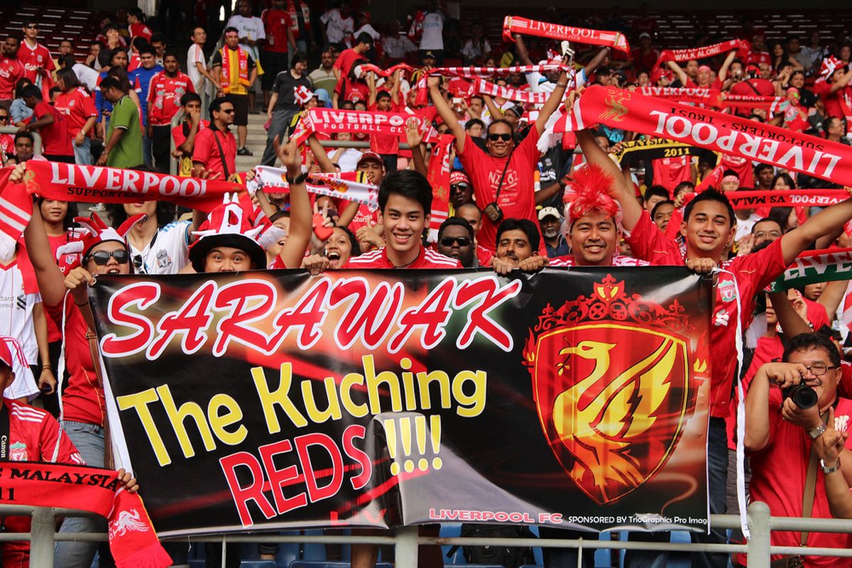 Fans at the Malaysia XI v Liverpool match on July 16, 2011.