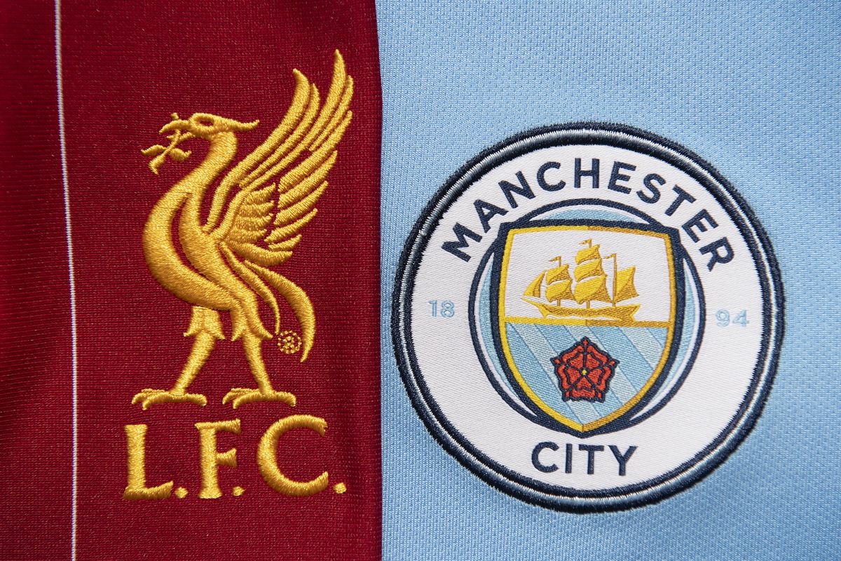 The Liverpool and Manchester City Club Crests