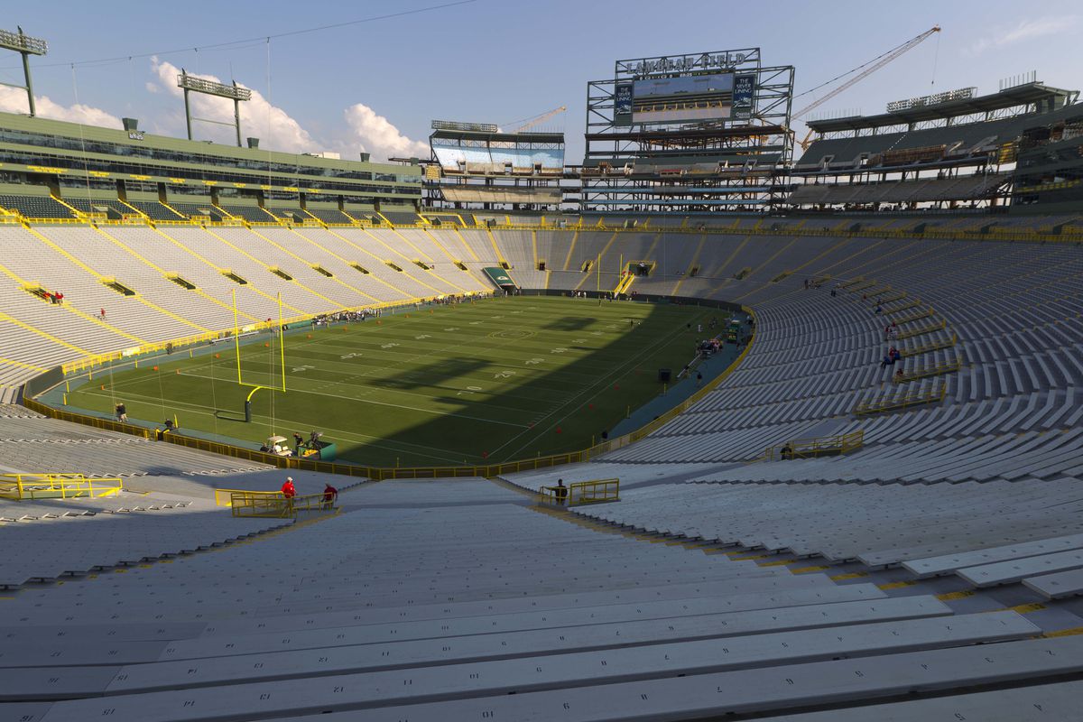 August 3, 2012; Green Bay, WI, USA; An overall view inside Lambeau Field prior to Family Night in Green Bay, WI. Mandatory Credit: Jeff Hanisch-US PRESSWIRE