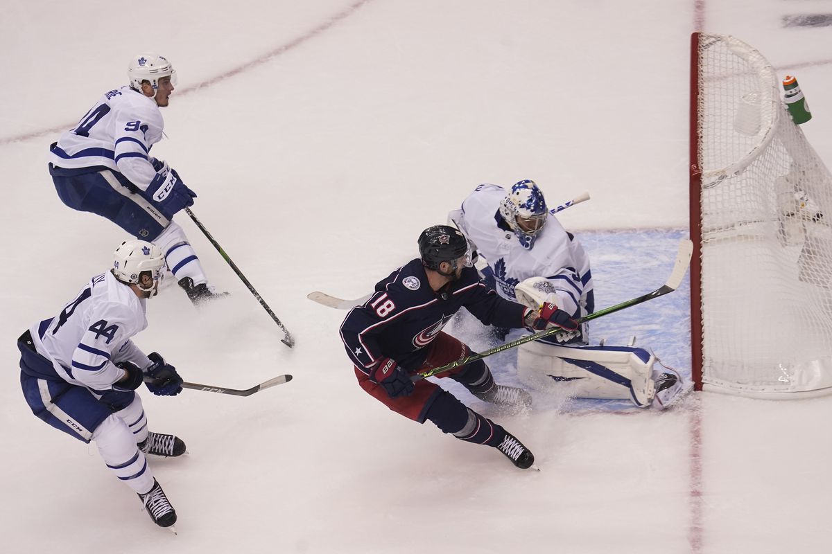 NHL: Eastern Conference Qualifications-Toronto Maple Leafs at Columbus Blue Jackets