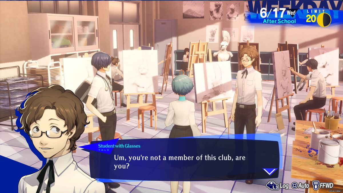 Student with Glasses talks about the Fortune arcana Social Link in Persona 3 Reload.