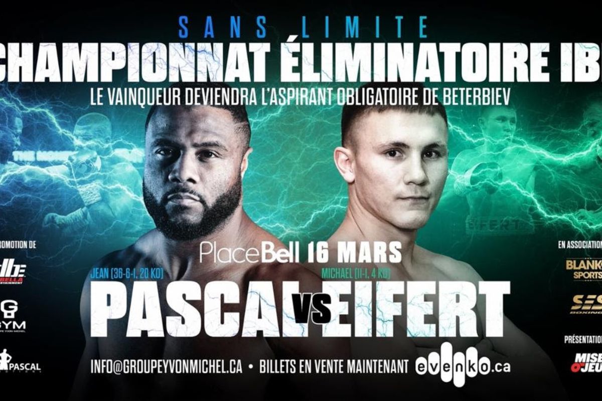 Jean Pascal faces Michael Eifert in an IBF eliminator from Quebec