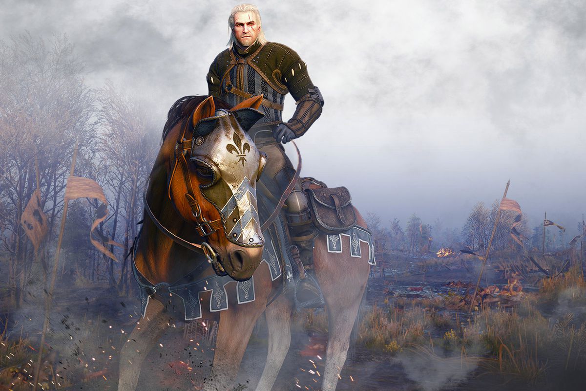 Geralt riding Roach in The Witcher 3: Wild Hunt
