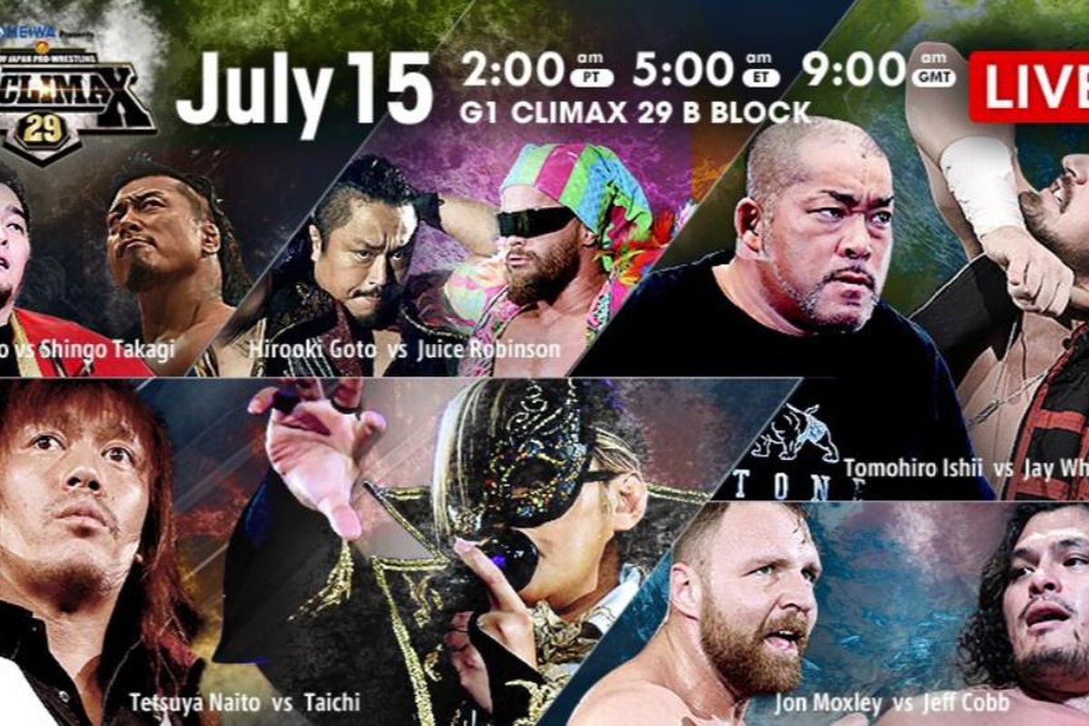 Lineup graphic for G1 Climax 29 night four