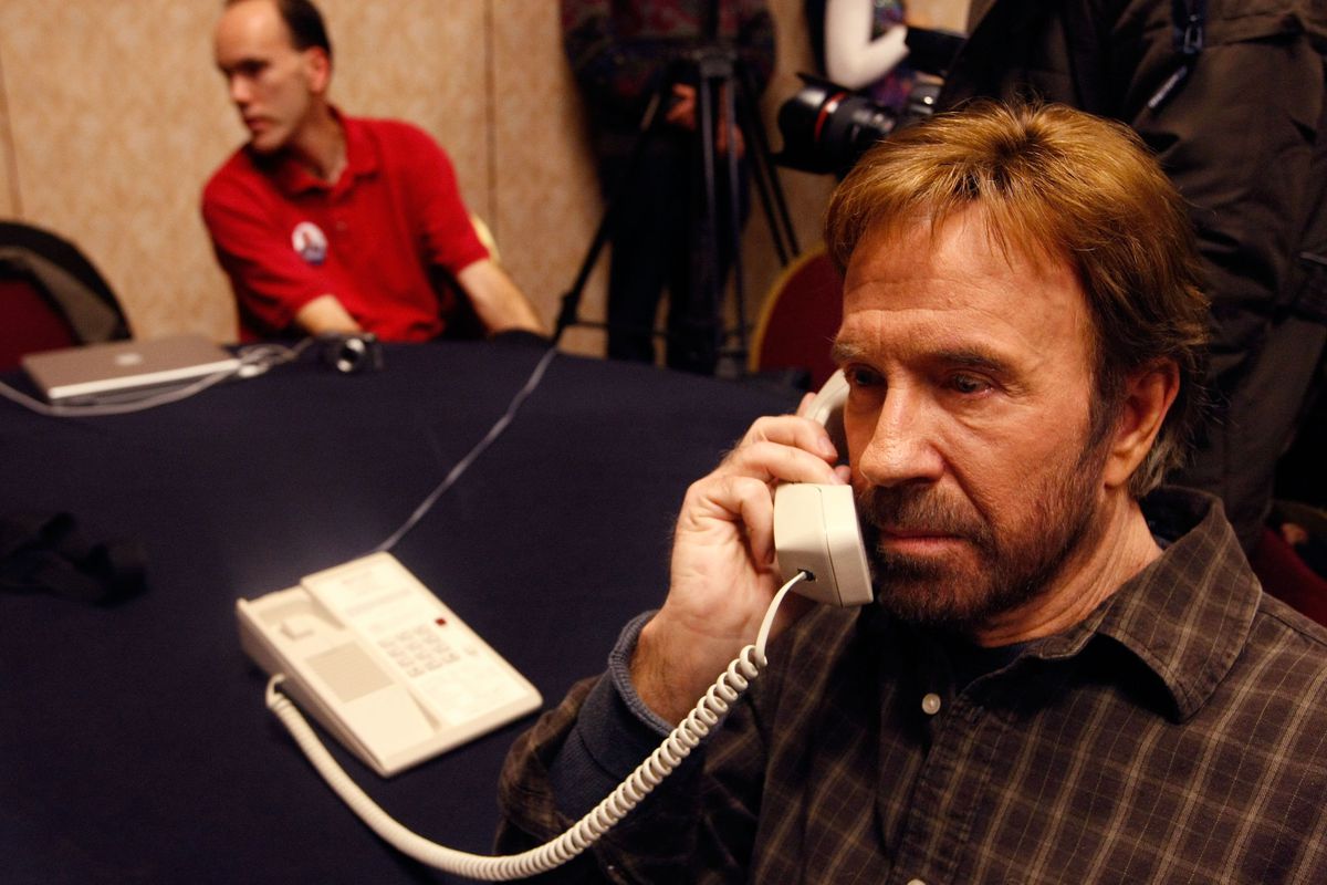 There is no Adam Brett Walker photo in SB Nation's archive.  This is a picture of Walker, Texas Ranger's Chuck Norris on a telephone.