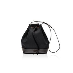 Canvas Bucket Bag In Black With Flamma Interior, $445