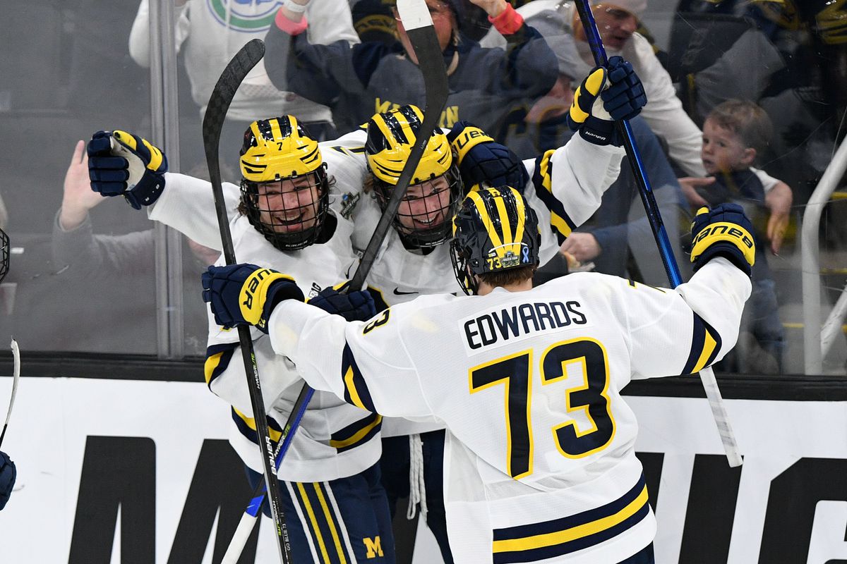 NCAA Hockey: Frozen Four Semifinals-Michigan vs Denver