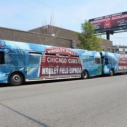 2:05 p.m. PACE buses staging on Clark north of Waveland -