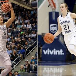 Kyle Collinsworth and Lexi Eaton Rydalch both received player of the year honors from the West Coast Conference.