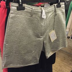 Silver Maison Kitsuné shorts, $153 (were $399)