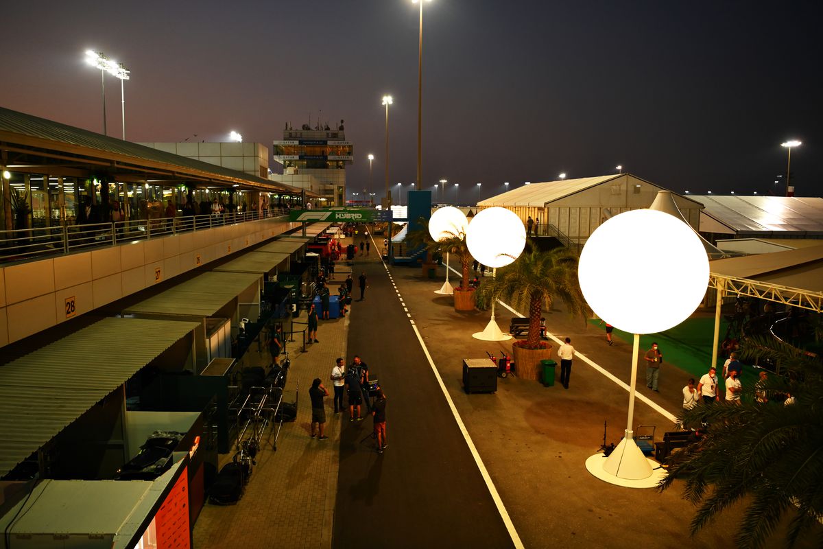 A general view of the paddock during previews ahead of the F1 Grand Prix of Qatar at Losail International Circuit on November 18, 2021 in Doha, Qatar.