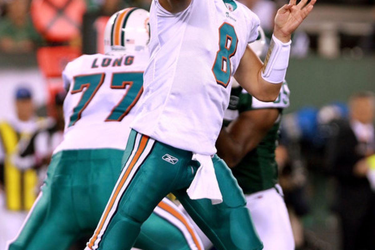 Miami Dolphins' quarterback Matt Moore has the advantage over second year Broncos' QB Tim Tebow. 