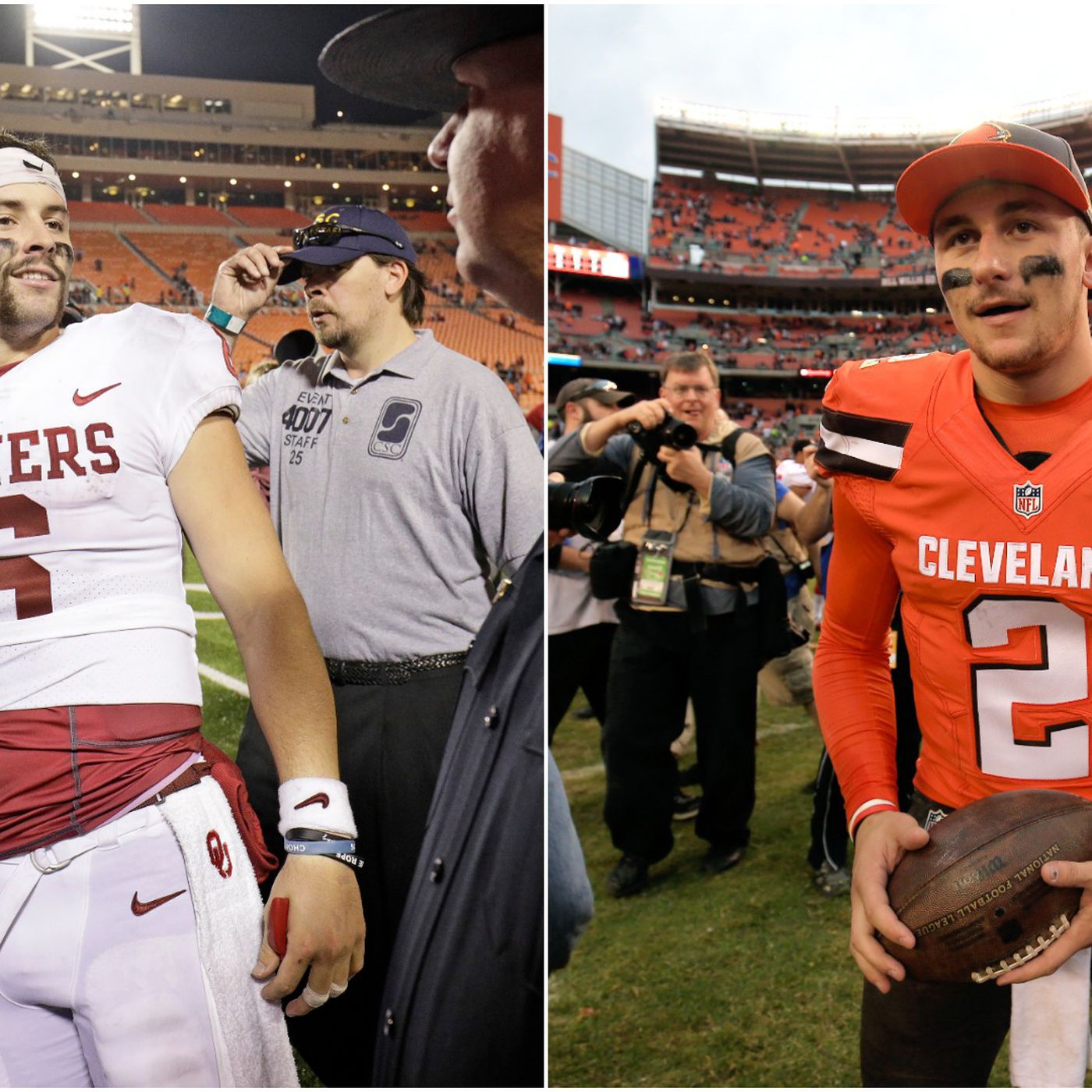 Baker Mayfield And Johnny Manziel Browns Qb Picks Only Have So Much In Common Sbnation Com