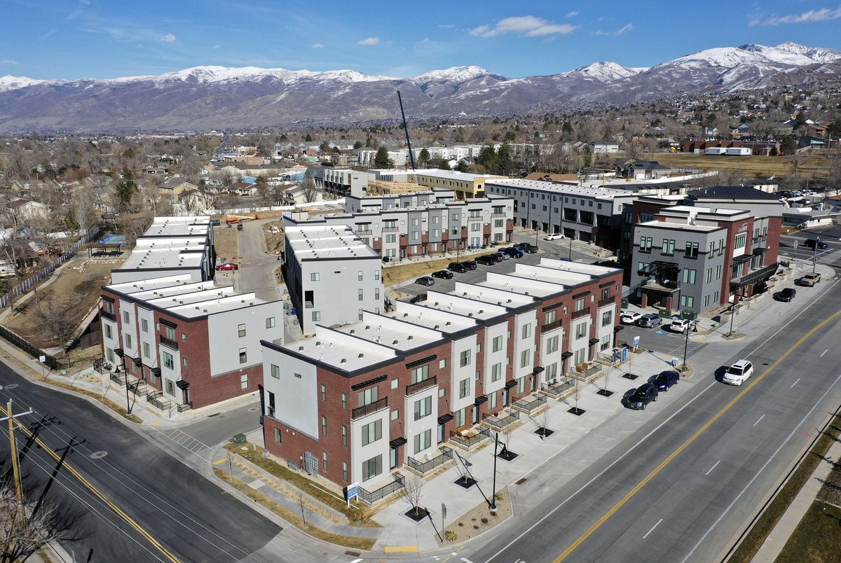 Park Lofts at City Center, by Brighton Homes, is pictured in North Salt Lake on Friday, Feb. 18, 2022.