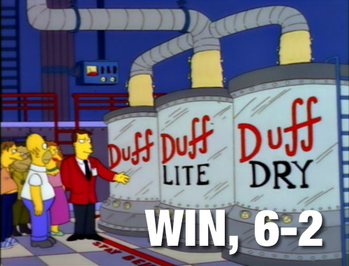 win 6-2 (Duff)