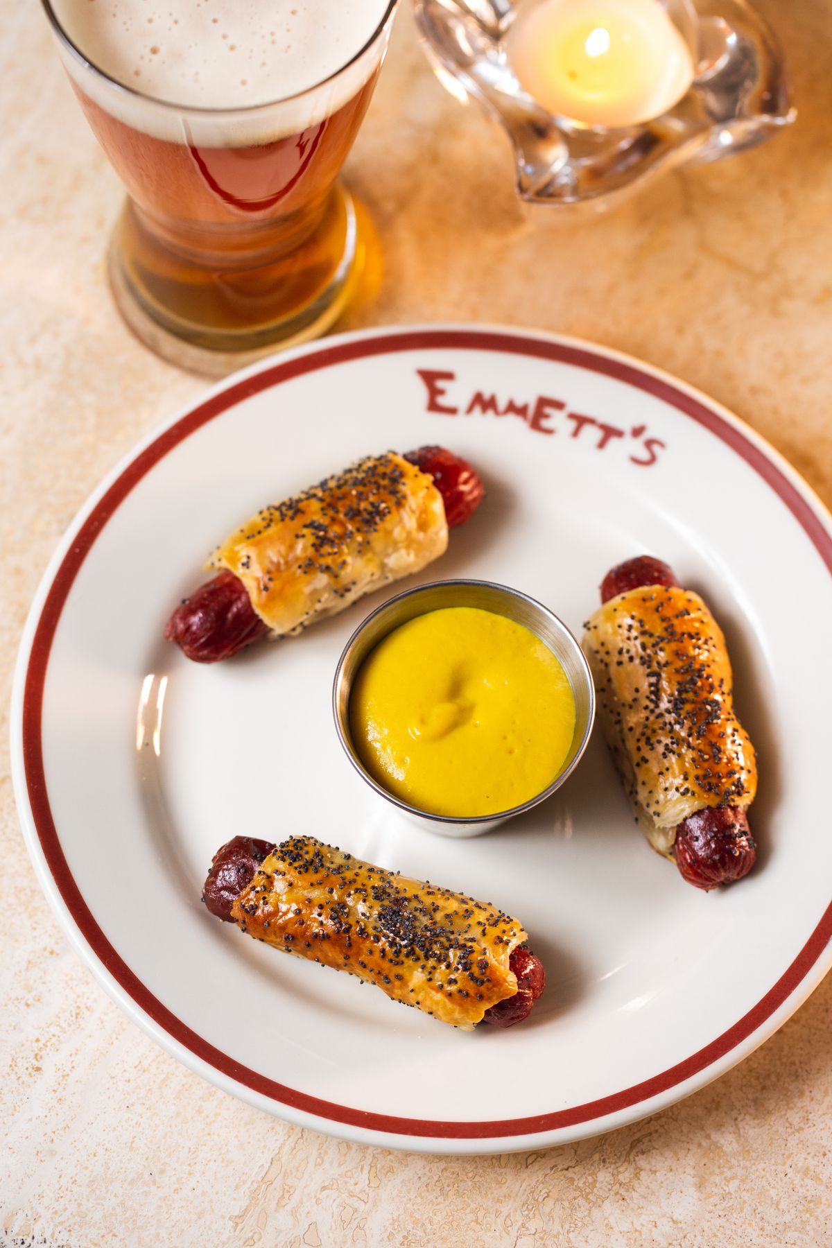 Pigs in a blanket at Emmett’s on Grove.
