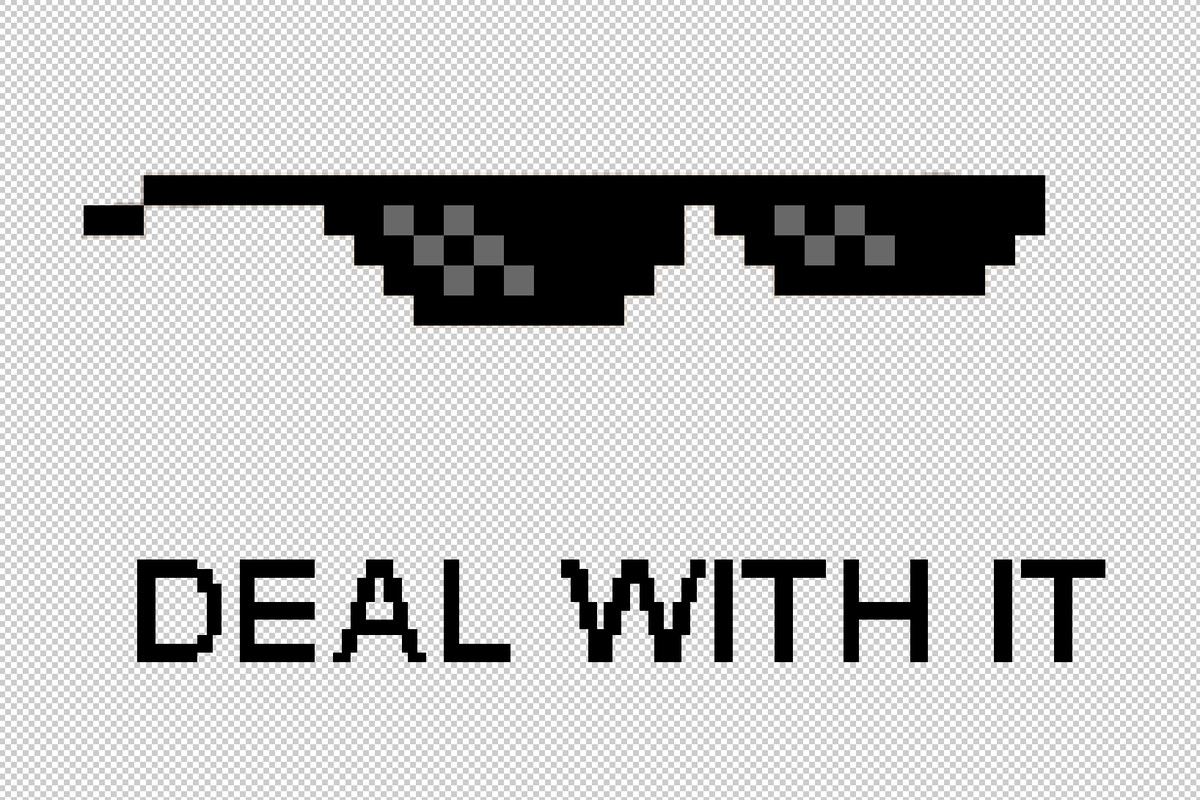 Deal with it glasses and text