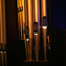 Organ pipes at the afternoon session of the 183rd Annual General Conference of The Church of Jesus Christ of Latter-day Saints in the Conference Center in Salt Lake City on Sunday, April 7, 2013. 