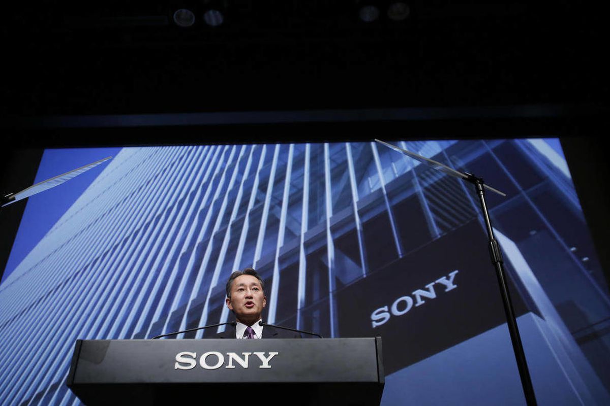 Sony Corp. President and Chief Executive Officer Kazuo Hirai speaks during a press conference at the Sony headquarters in Tokyo.