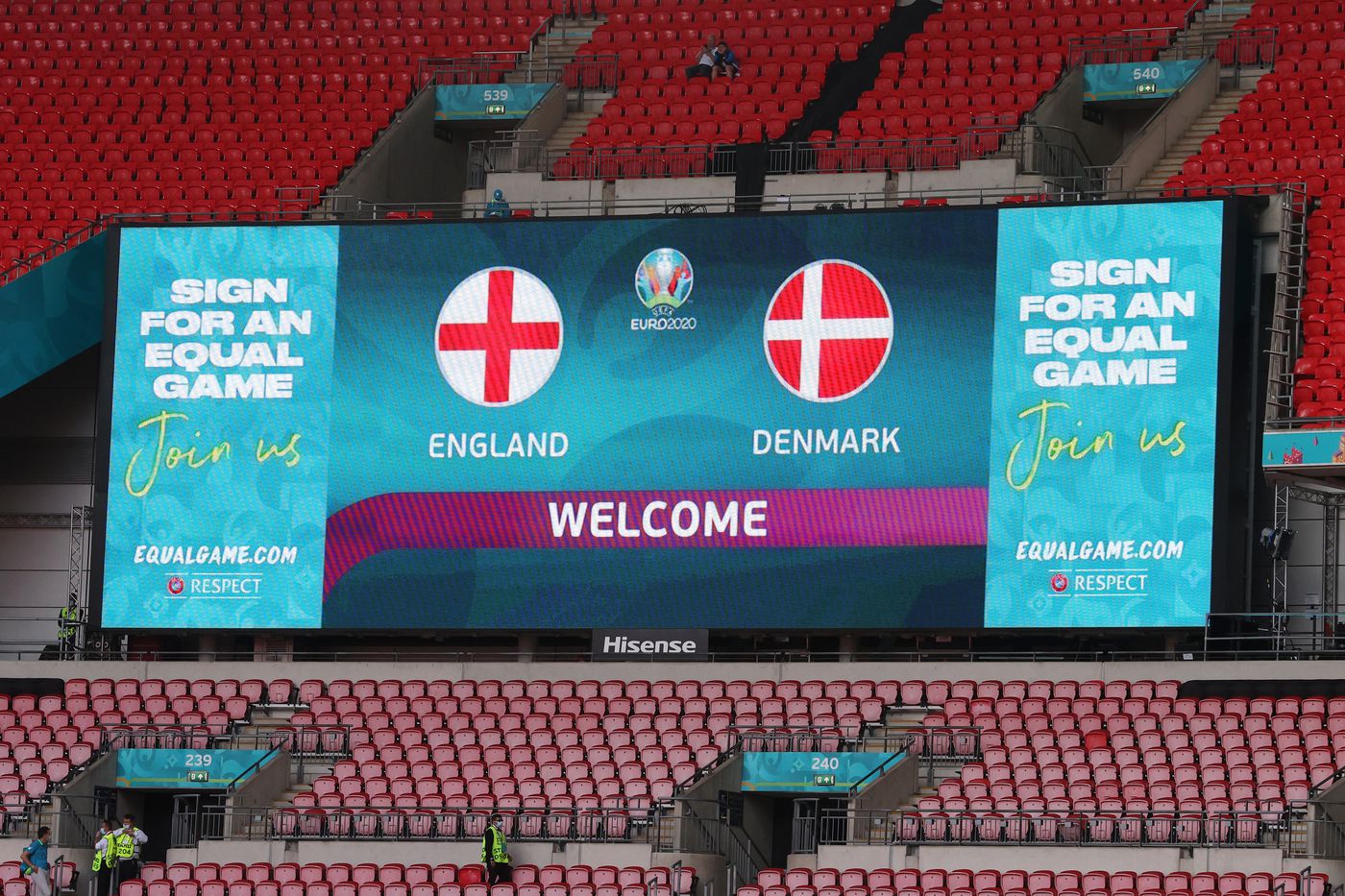 England v Denmark Double Sided Large Keyring Euro Scoreboard