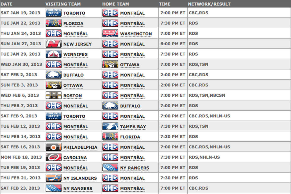 Montreal Canadiens Schedule 2022 Breaking Down The 2013 Montreal Canadiens Schedule - Eyes On The Prize