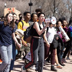 A bill proposed in the Legislature would allow police to use drone surveillance at protests and other large-scale events. Students pictured protested gun violence April 20. | Erin Brown/Sun-Times  file