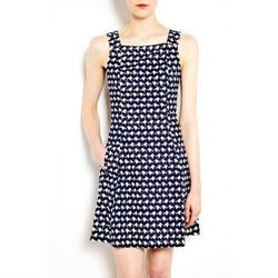 <a href="http://www.my-wardrobe.com/theory/whirling-navy-and-white-eyelet-dress-589822">Whirling Navy and White Eyelet Dress</a> by Theory, $308.01 (was $440.01)