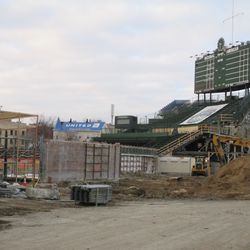View showing more excavation work in the right-field bleachers