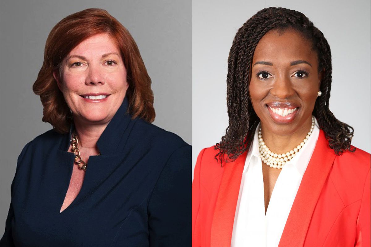 Alicia Tate-Nadeu (left) is the first woman to serve as director of the Illinois Emergency Management Agency. Dr. Ngozi Ezike leads the Illinois Department of Public Health.&nbsp;