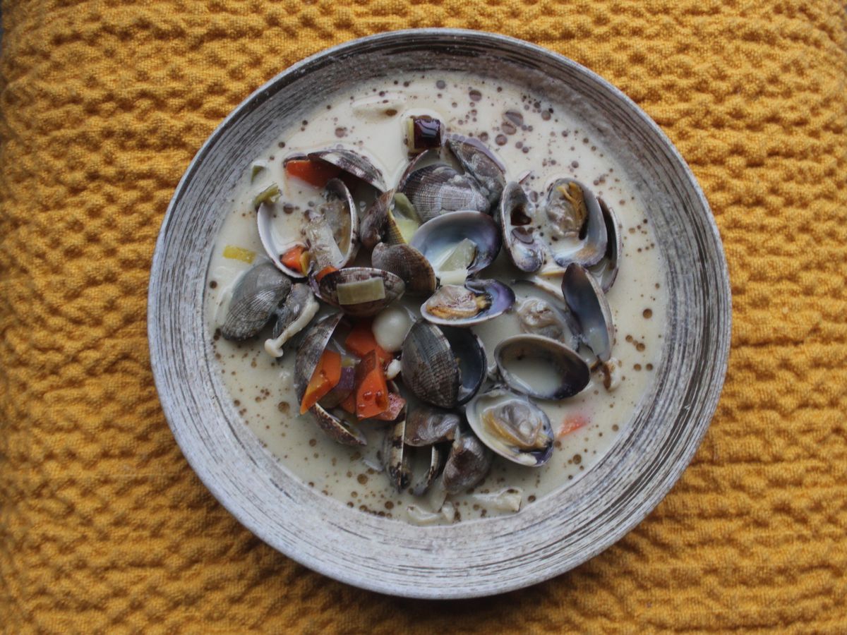 adana miso clam chowder by jenise silva for eater